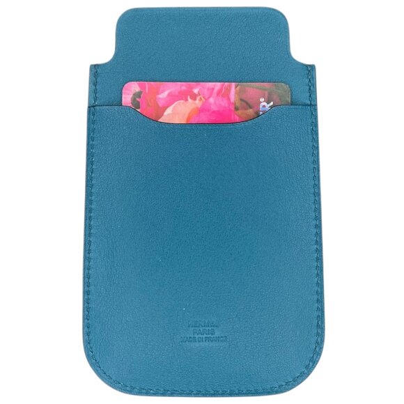 Hermes Swift Chevre Calfskin Bleu Colvert Credit Card Drivers License Wallet - Picture 1 of 6